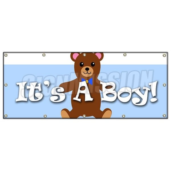 Signmission ITS A BOY! BANNER SIGN birth pregnant hospital welcome home B-120 Its A Boy - main